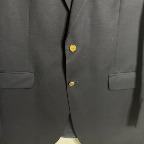 Lauren Ralph Lauren Men's Navy Wool Sports Coat Blazer Gold Buttons Size 44L - Picture 3 of 8